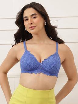 Clovia - Women Lace Padded Non-Wired Full-Coverage Multiway T-shirt Bra