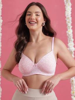 Clovia - Women Printed Padded Non-Wired Multiway T-shirt Bra