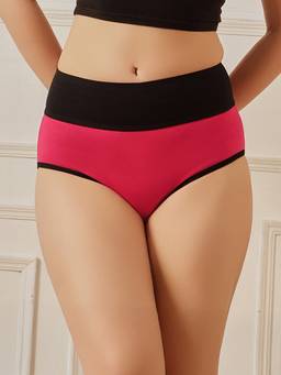Clovia - Women Cotton High-Waist Tummy Tucker Hipster Panty