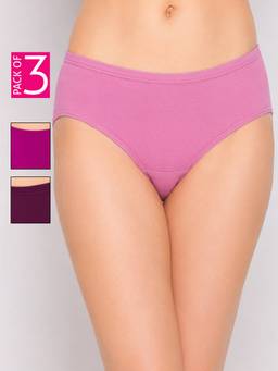 Clovia - Women Cotton Mid-Waist Hipster Panties (Pack of 3)