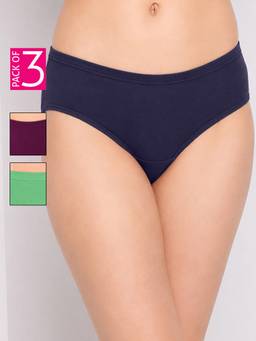 Clovia - Women Cotton Mid-Waist Hipster Panties (Pack of 3)