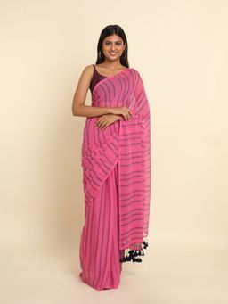 Suta - Pink Stripes Pure Cotton Saree