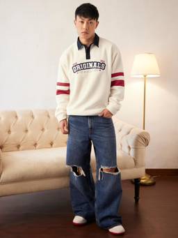 The Souled Store - Old School Mens Oversized Sweatshirt