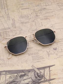 TED SMITH - Metal Green Irregular Sunglass for Unisex-Quan_C1 (50)