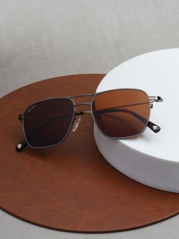 TED SMITH - Metal Brown Square Sunglass for Unisex-Sun-Airstar 1_C5 (54)