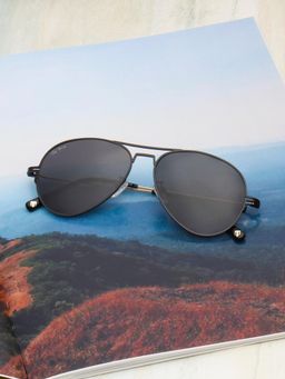 TED SMITH - Metal Black Pilot Sunglass for Unisex-Sun-Airstar 2_C1 (56)