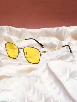 TED SMITH - Metal Yellow Square Sunglass for Unisex-Sun-Thinray 2_C2 (51)