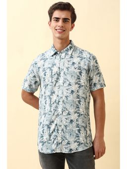 Allen Solly - Blue Rayon Half Sleeves Shirt