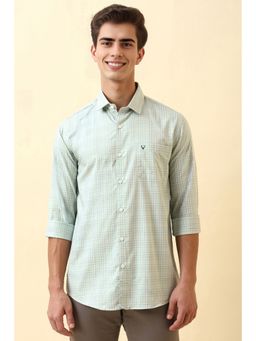 Allen Solly - Green Cotton Full Sleeves Shirt