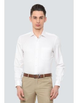 Louis Philippe - White Cotton Full Sleeves Shirt