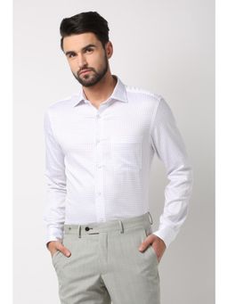 Louis Philippe - White Cotton Full Sleeves Shirt