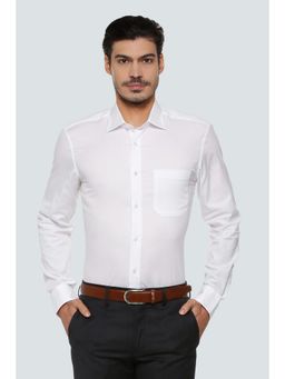 Louis Philippe - White Cotton Full Sleeves Shirt