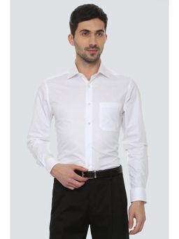 Louis Philippe - White Cotton Full Sleeves Shirt