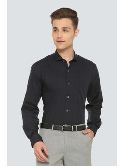 Louis Philippe - Black Cotton Blend Full Sleeves Shirt