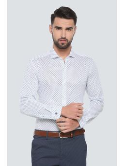 Louis Philippe - White Cotton Full Sleeves Shirt