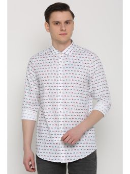 Simon Carter - White Cotton Full Sleeves Shirt