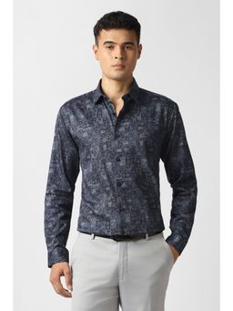 Van Heusen - Navy Blue Cotton Full Sleeves Shirt