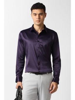 Van Heusen - Purple Polyester Blend Full Sleeves Shirt