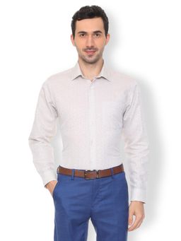 Van Heusen - White Cotton Blend Full Sleeves Shirt