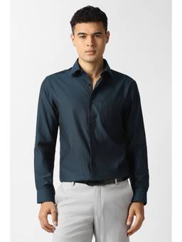 Van Heusen - Navy Blue Cotton Full Sleeves Shirt
