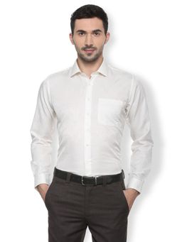 Van Heusen - White Cotton Blend Full Sleeves Shirt