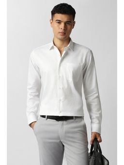 Van Heusen - White Cotton Full Sleeves Shirt