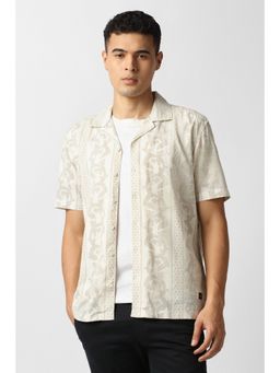 Van Heusen - Beige Cotton Half Sleeves Shirt