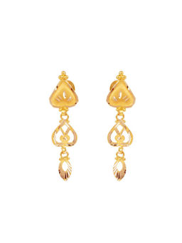 Candere by Kalyan Jewellers - 22K Yellow Gold Lightweight Dangle Earring (One Size)