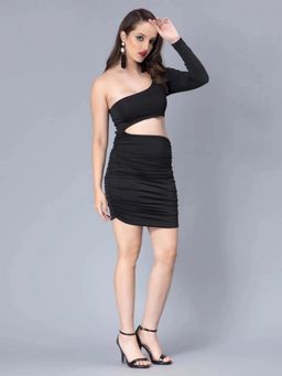 ANNY - Women Black Sexy Hollow Out Short Dress