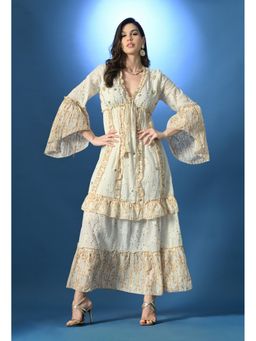 ANNY - Women Off White Sequined Serenity Dress