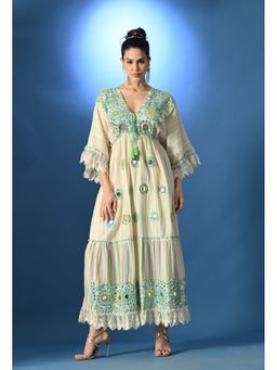 ANNY - Women Off White Mirror Muse Dress
