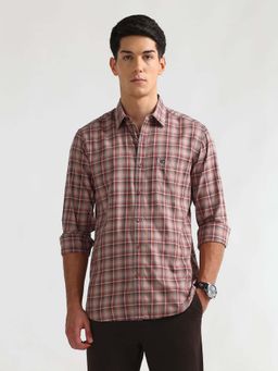 Arrow Sports - Men's Twill Plaid Checked Casual Shirt