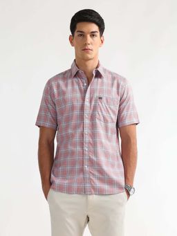Arrow Sports - Men's Dobby Plaid Checked Casual Shirt