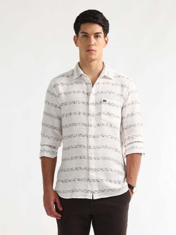 Arrow Sports - Men's Slim Fit Horizontal Striped Casual Shirt