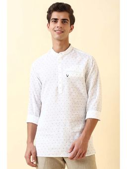 Allen Solly - Men White Printed Full Sleeves Casual Kurta Casual Shirt