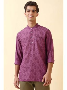 Allen Solly - Men Purple Printed Full Sleeves Casual Kurta Casual Shirt