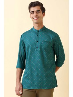 Allen Solly - Men Blue Printed Full Sleeves Casual Kurta Casual Shirt