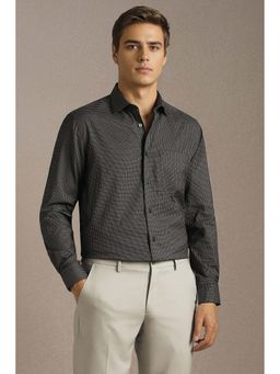 Louis Philippe - Men Black Check Full Sleeves Formal Shirt