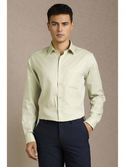 Louis Philippe - Men Green Textured Full Sleeves Formal Shirt