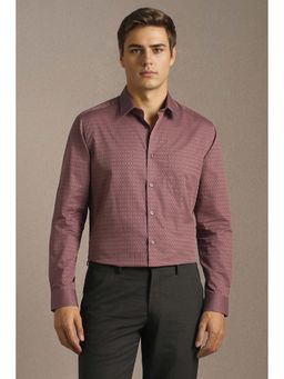 Louis Philippe - Men Purple Print Full Sleeves Formal Shirt