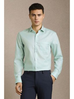 Louis Philippe - Men Light Blue Textured Full Sleeves Formal Shirt
