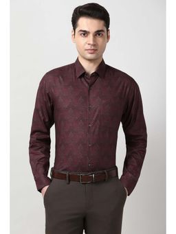 Peter England - Men Maroon Slim Fit Full Sleeves Formal Shirt