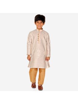 Pro Ethic Style Developer - Boys Ethnic Wear Silk Kurta Pajama - Cream