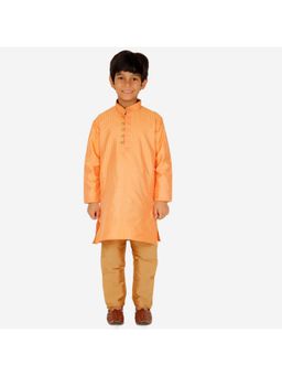 Pro Ethic Style Developer - Boys Ethnic Wear Silk Kurta Pajama - Orange
