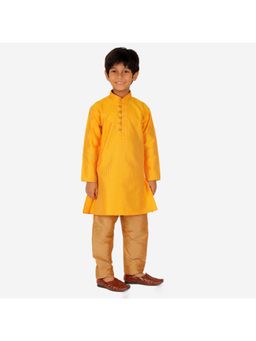 Pro Ethic Style Developer - Boys Ethnic Wear Silk Kurta Pajama - Yellow