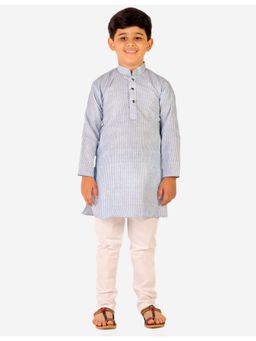 Pro Ethic Style Developer - Boys Ethnic Wear Cotton Stripes Kurta Pyjama - Blue