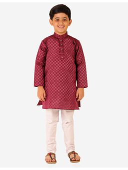 Pro Ethic Style Developer - Boys Ethnic Wear Cotton Kurta Pajama - Wine
