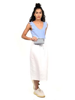 Odette - Dusk Blue Smooth Textured Wallet For Women