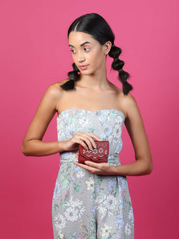 Odette - Red Stunning Floral Patterned Wallet