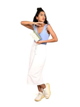 Odette - Light Green And White Floral Pouch